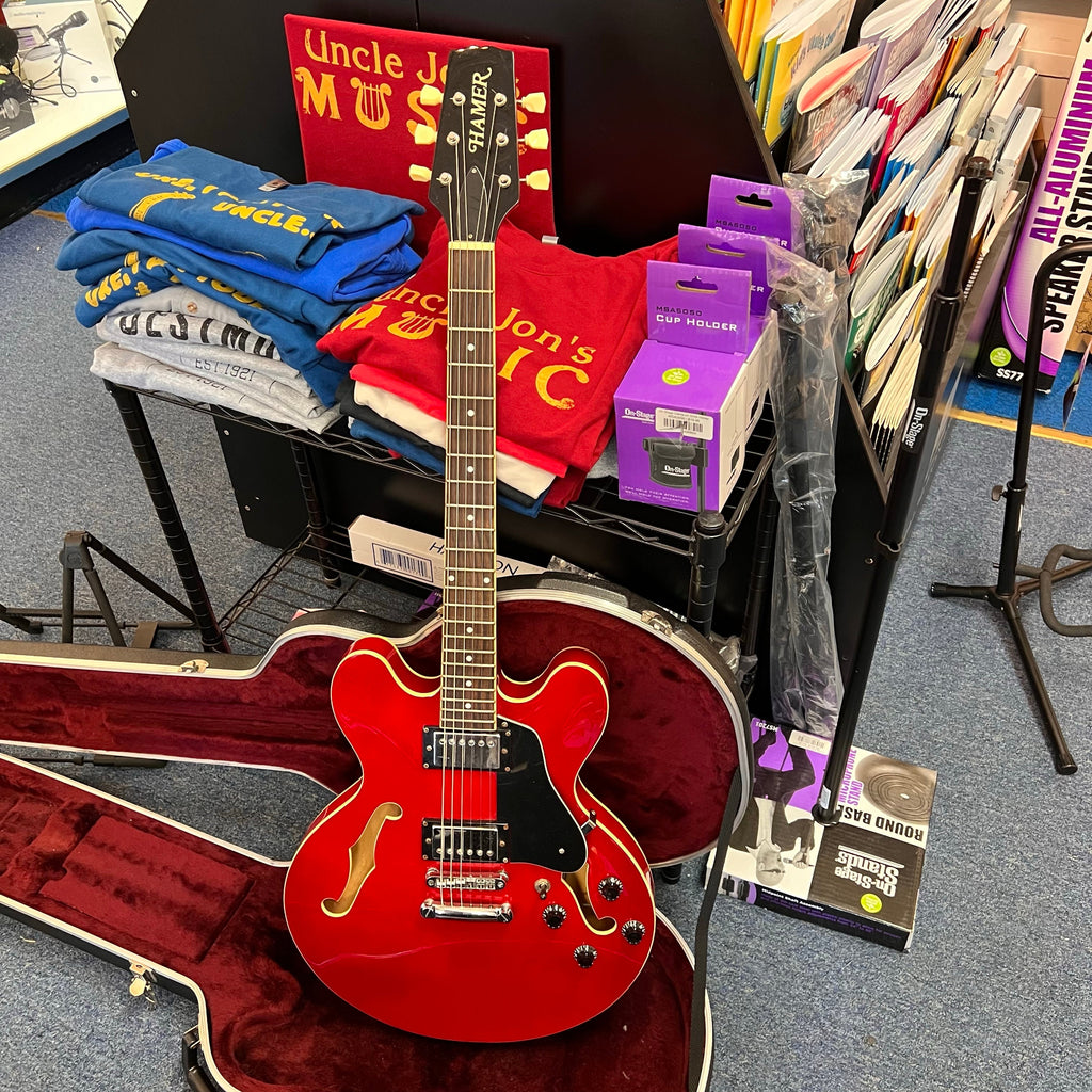 Hamer Echotone Semi-Hollow Electric Guitar w/HSC RED (used)