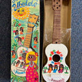 Hawaiian Ukulele Souvenir Uke Colorful Cartoons 1950s
