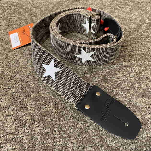 Henry Heller 2" heavy cotton guitar strap black with stars