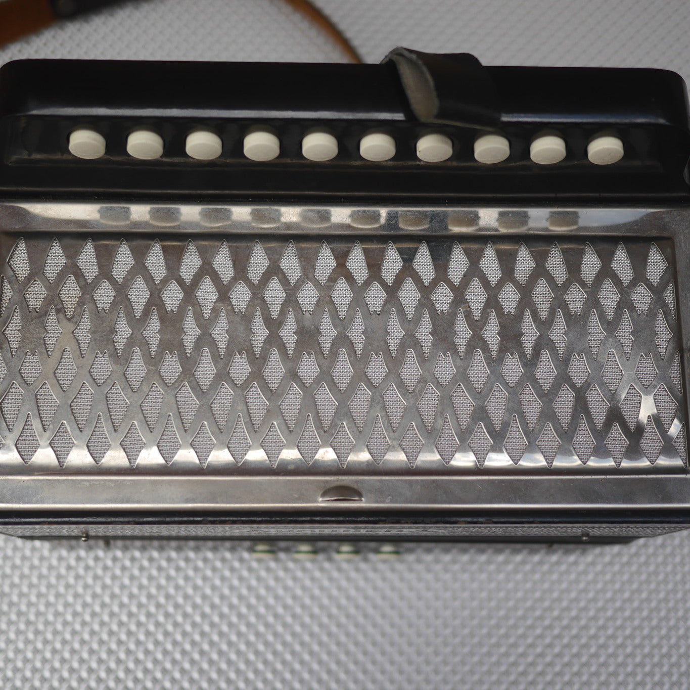 Hohner Pokerwork Single Row Button Accordion Key of C Vintage 1950s Excellent