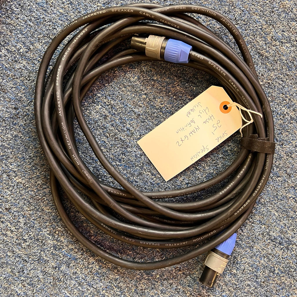 HOSA 14AWGX2 High Definition Jacketed Speaker Cable Speakon 25' (used)