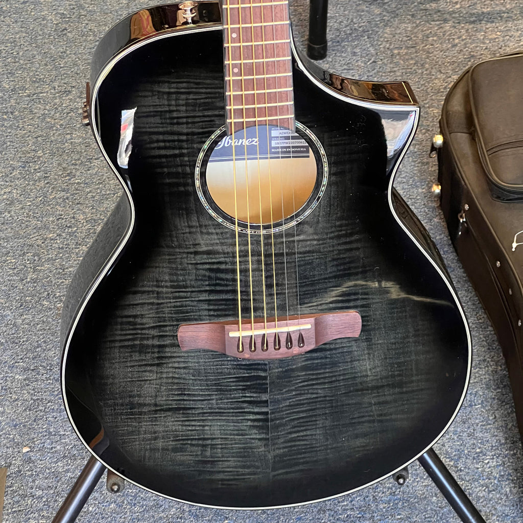 Ibanez AEWC400 Acoustic-Electric Guitar - Transparent Black Sunburst High Gloss