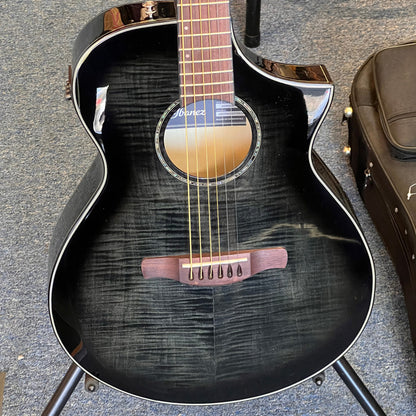 Ibanez AEWC400 Acoustic-Electric Guitar - Transparent Black Sunburst High Gloss