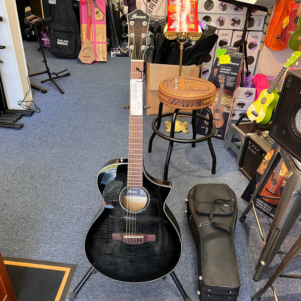 Ibanez AEWC400 Acoustic-Electric Guitar - Transparent Black Sunburst High Gloss