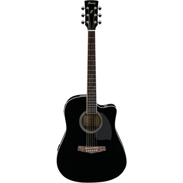 Ibanez PF Series PF15ECE Dreadnought Cutaway Acoustic-Electric Guitar Black