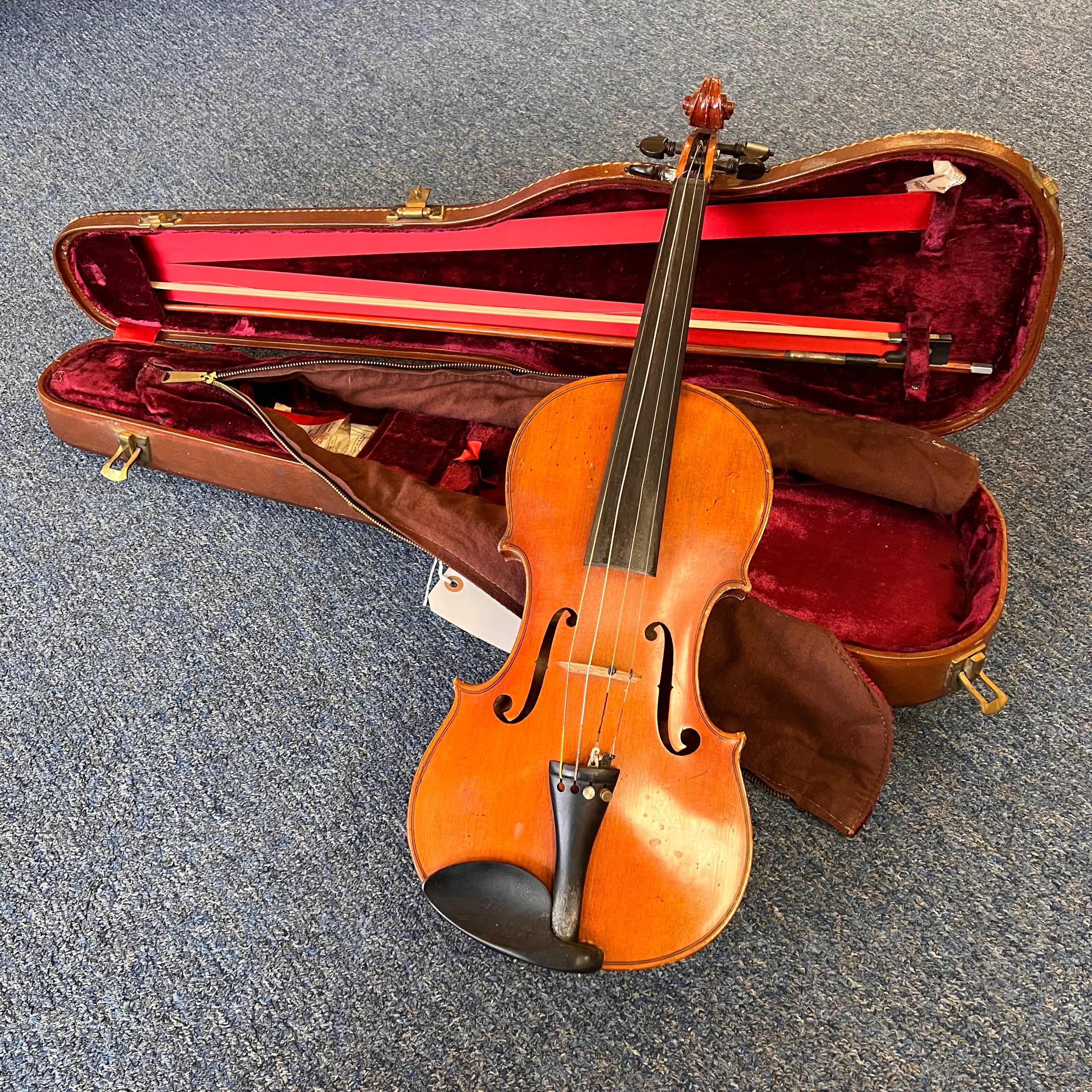 Jan Kriml 4/4 Violin w/case & bow Vintage Nice!