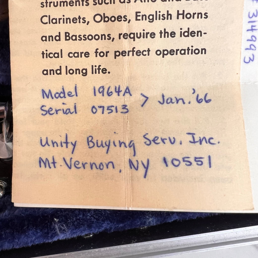 Jean Cartier Wood Clarinet Model 1964A France Excellent 1966 (used)