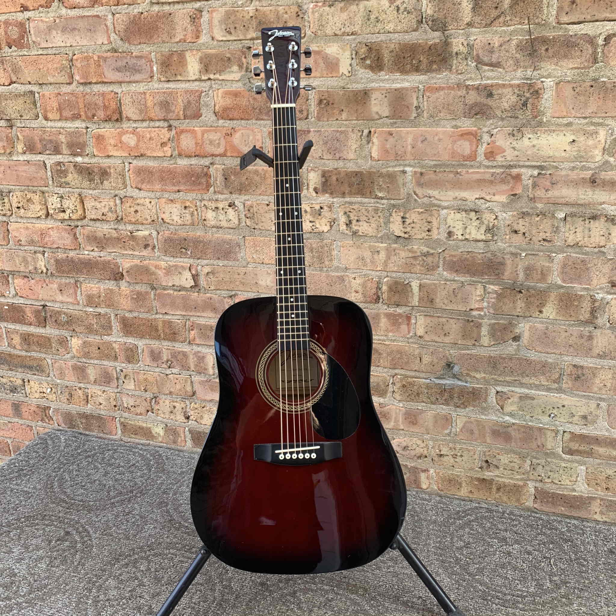 Johnson 3/4 Steel String Acoustic Guitar Red Burst