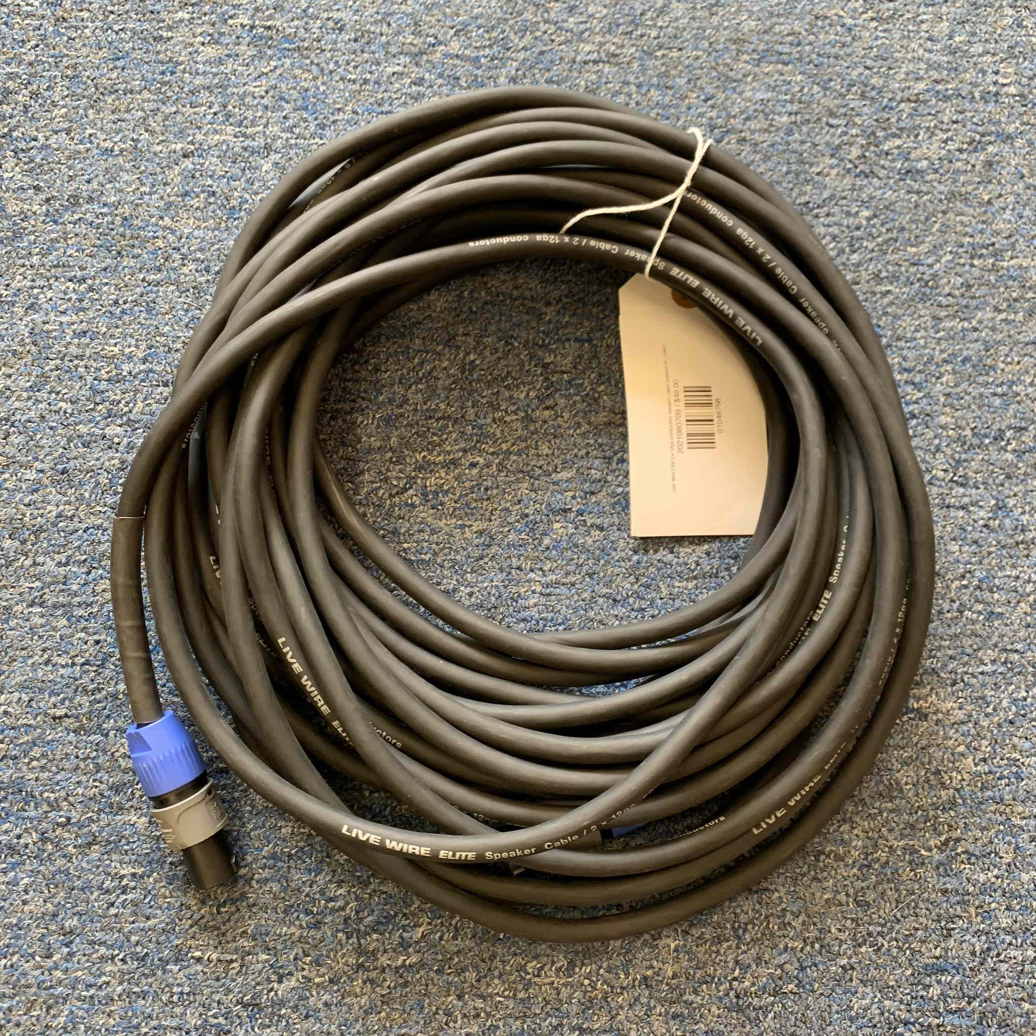 Live Wire Elite 2 x 12ga conductors Speaker Cable Speakon 50’ (used)