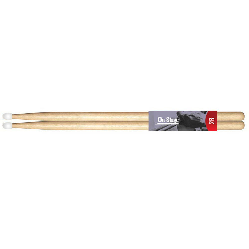 On Stage Hickory Drum Sticks (2B Nylon Tip) Pair