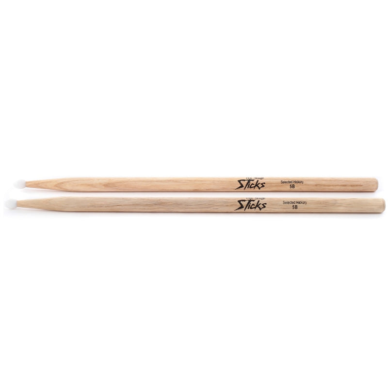 On Stage Hickory Drum Sticks (5B Nylon Tip) Pair