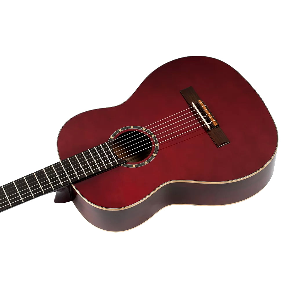 Ortega Family Series Full Size Nylon String Guitar Wine Red