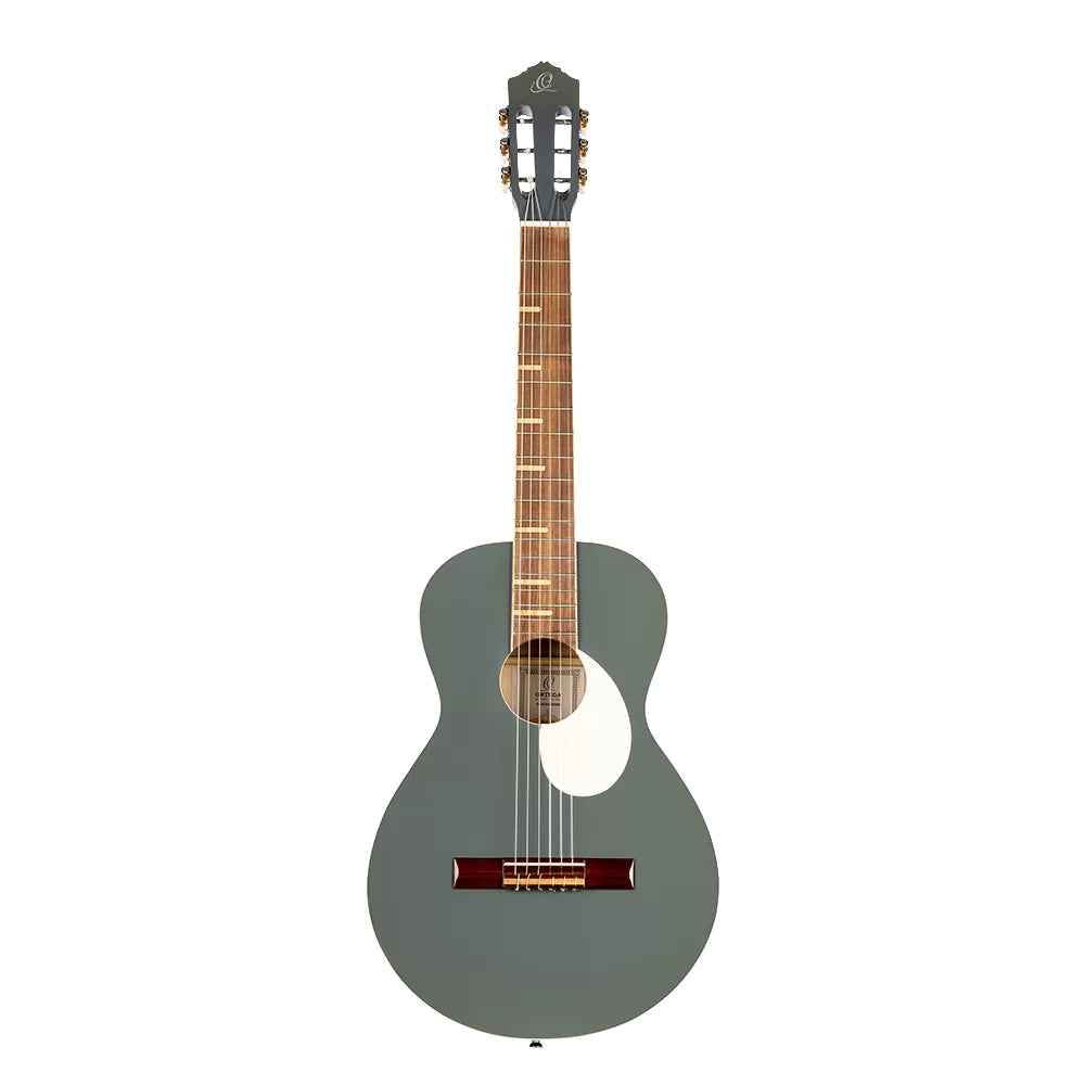 Ortega Nylon String Guitar Gaucho Parlor Platinum Grey w/Bag