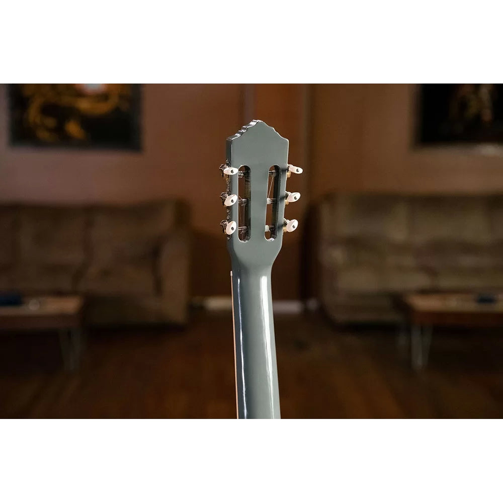 Ortega Nylon String Guitar Gaucho Parlor Platinum Grey w/Bag