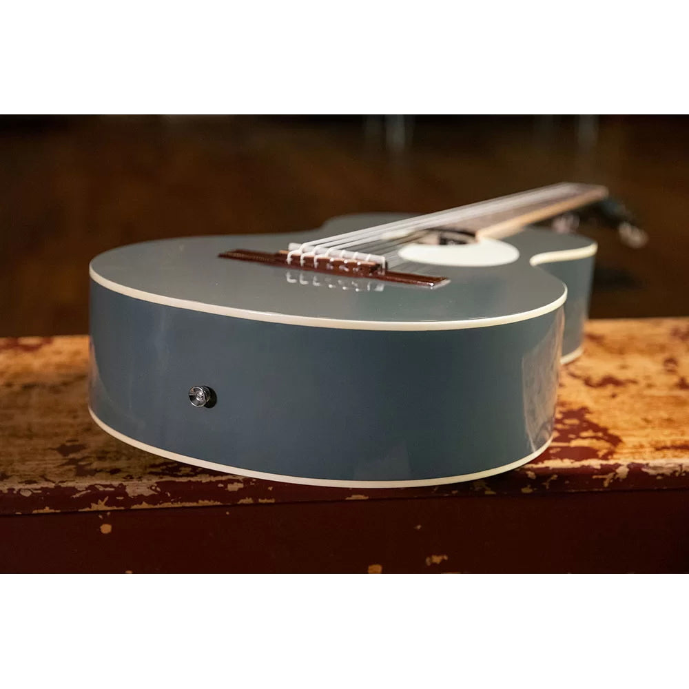 Ortega Nylon String Guitar Gaucho Parlor Platinum Grey w/Bag
