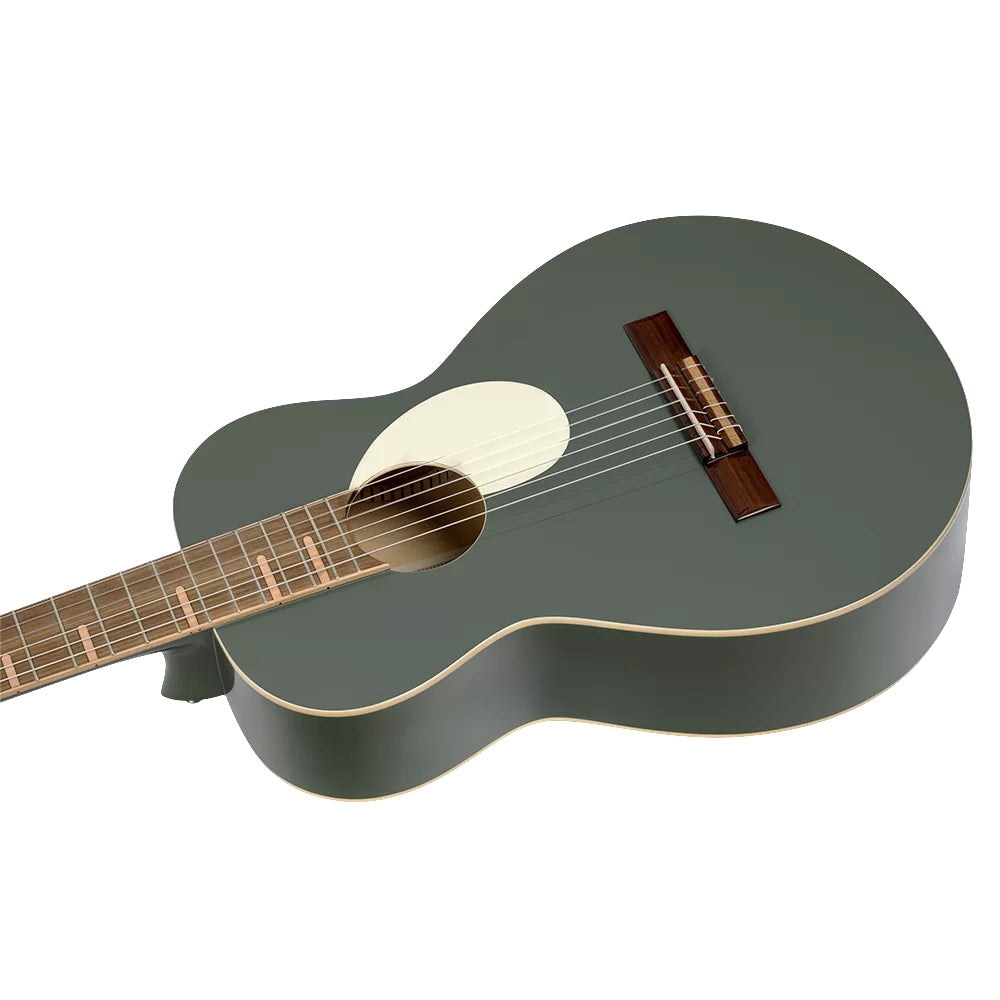 Ortega Nylon String Guitar Gaucho Parlor Platinum Grey w/Bag