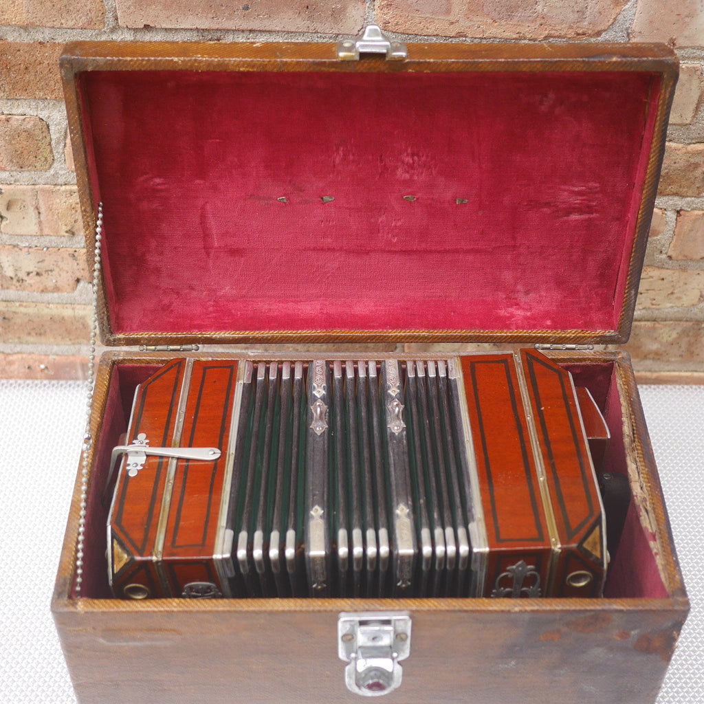 Otto Georgi Chemnitzer Concertina Vintage Antique Chicago 1905 51 Buttons