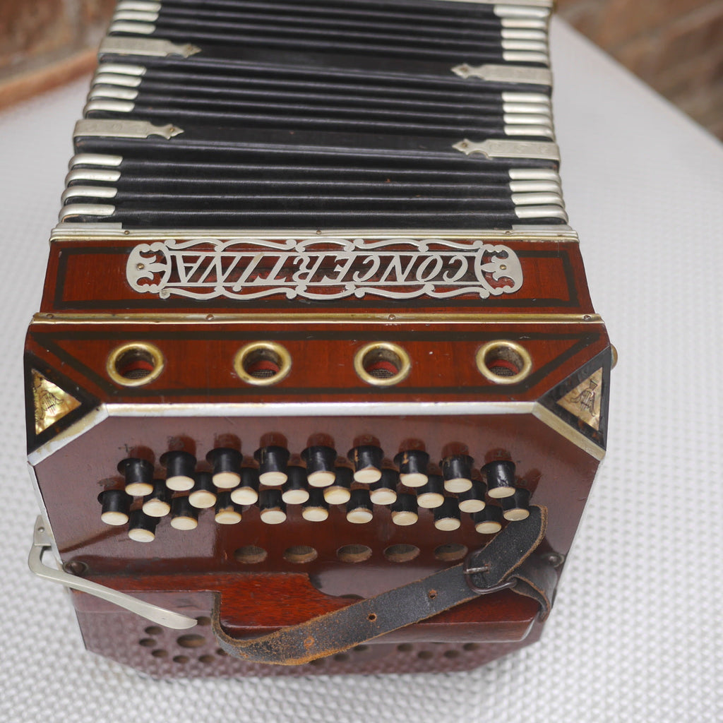 Otto Georgi Chemnitzer Concertina Vintage Antique Chicago 1905 51 Buttons
