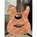 Pink Fender Telecoustic Paisley Acoustic Electric Guitar With Case 2003