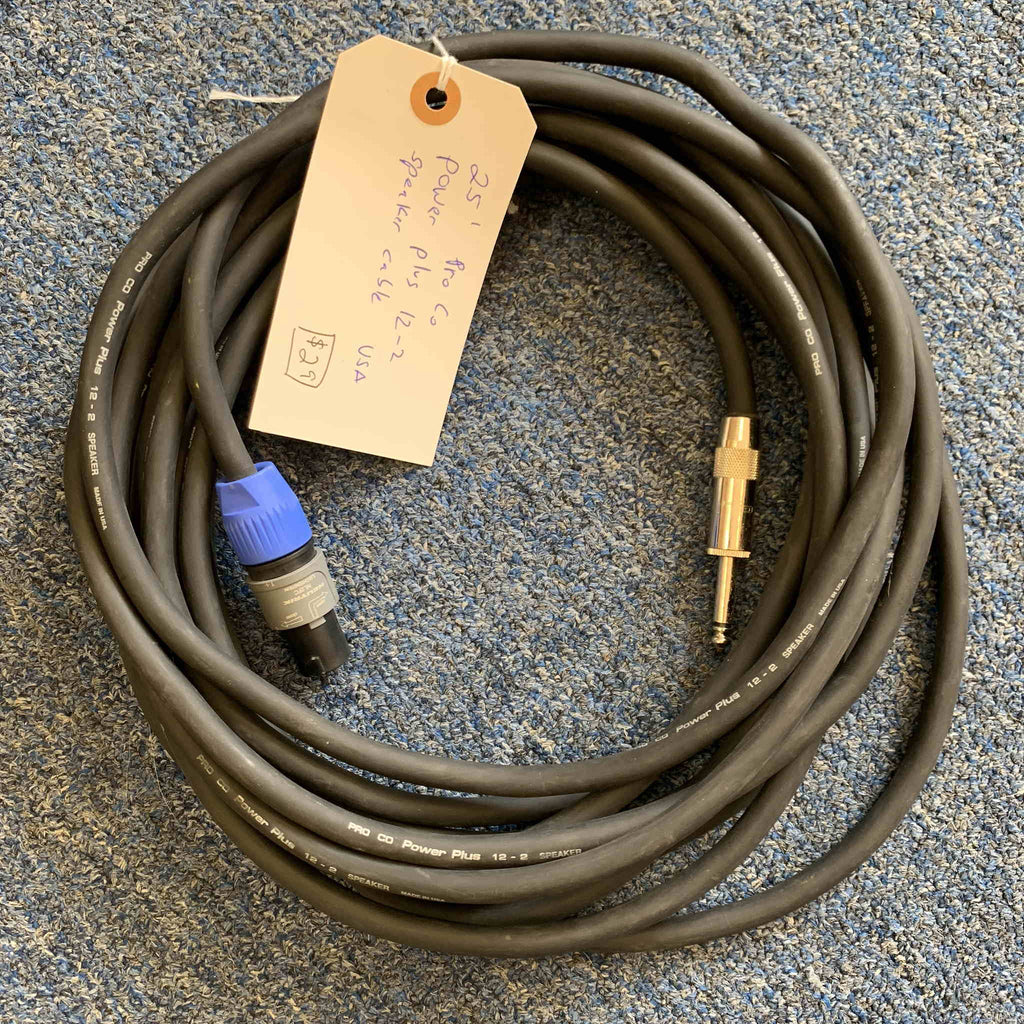 ProCo Power Plus 12-2 Speaker Cable Speakon-1/4"  USA 25’ (used)
