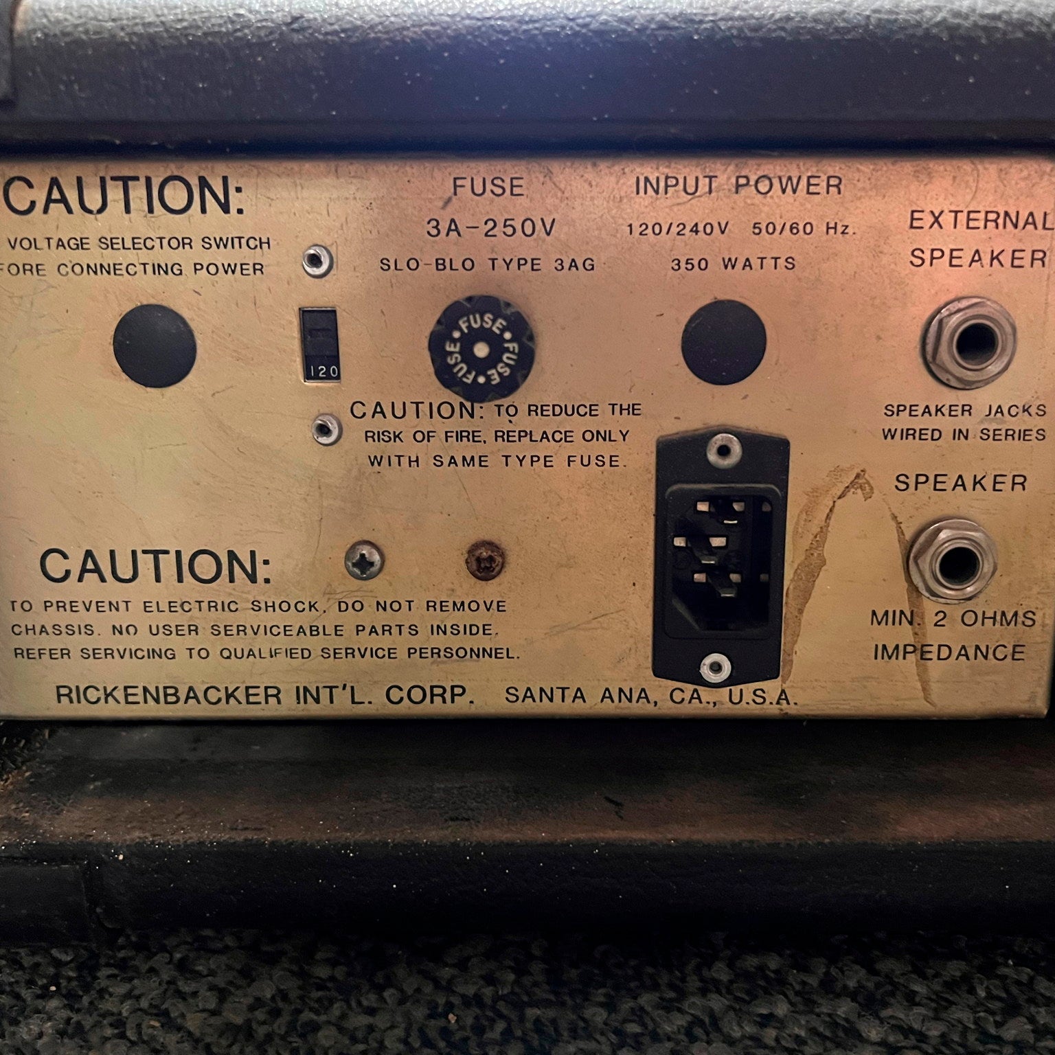 Rickenbacker Guitar Amp Head RG180 Rare Used 1980s