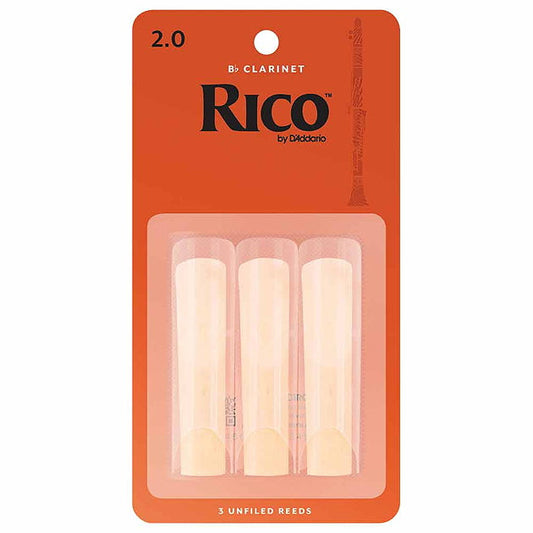 Rico Bb Clarinet Reeds Strength 2 3-Pack