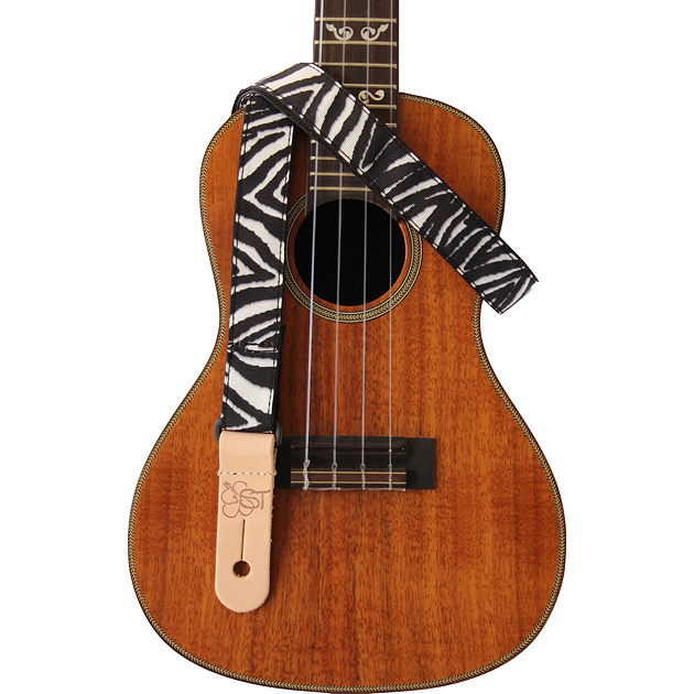 Sherrin's Threads  1" Uke Strap Zebra