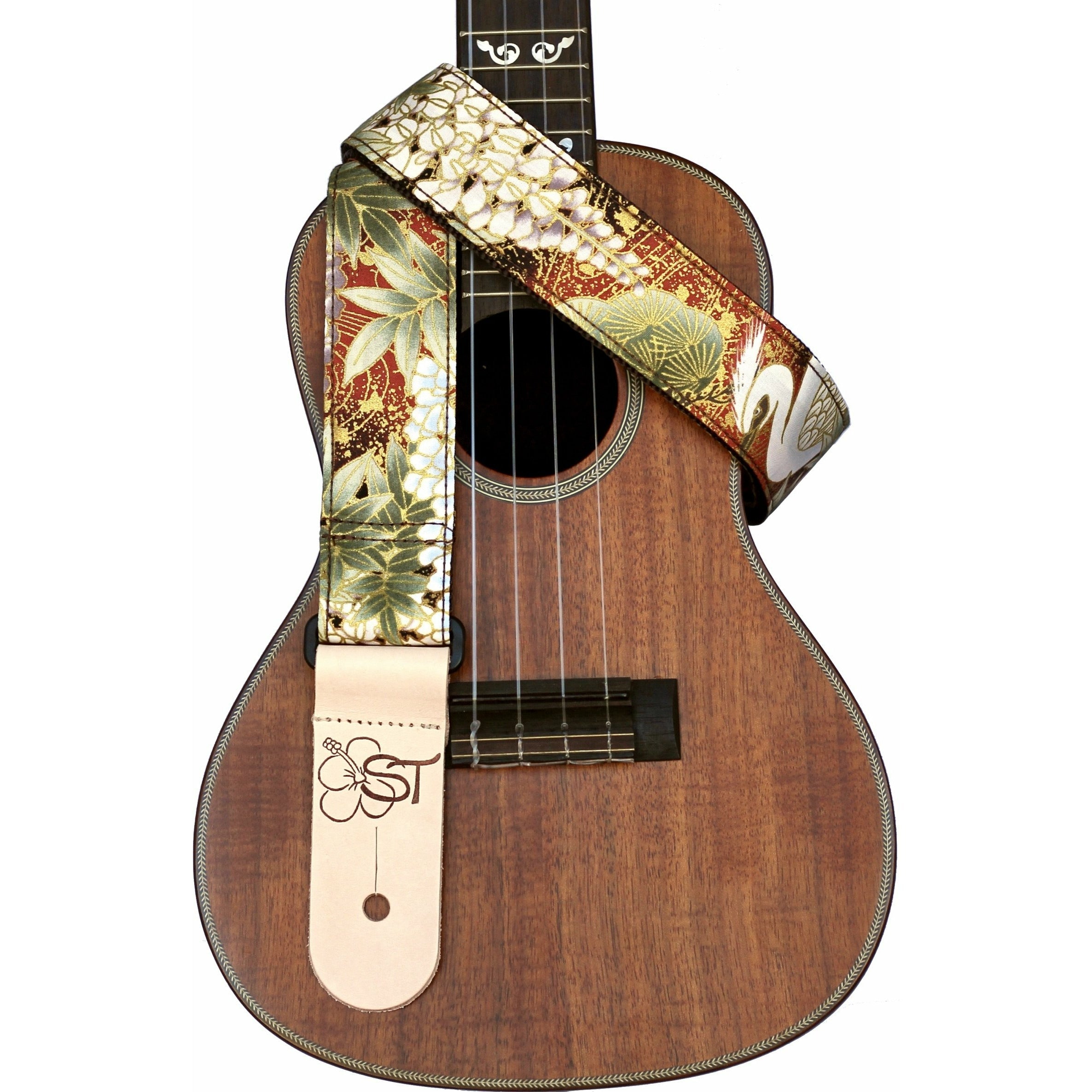 Sherrin's Threads  1.5" Uke Strap Golden Floral