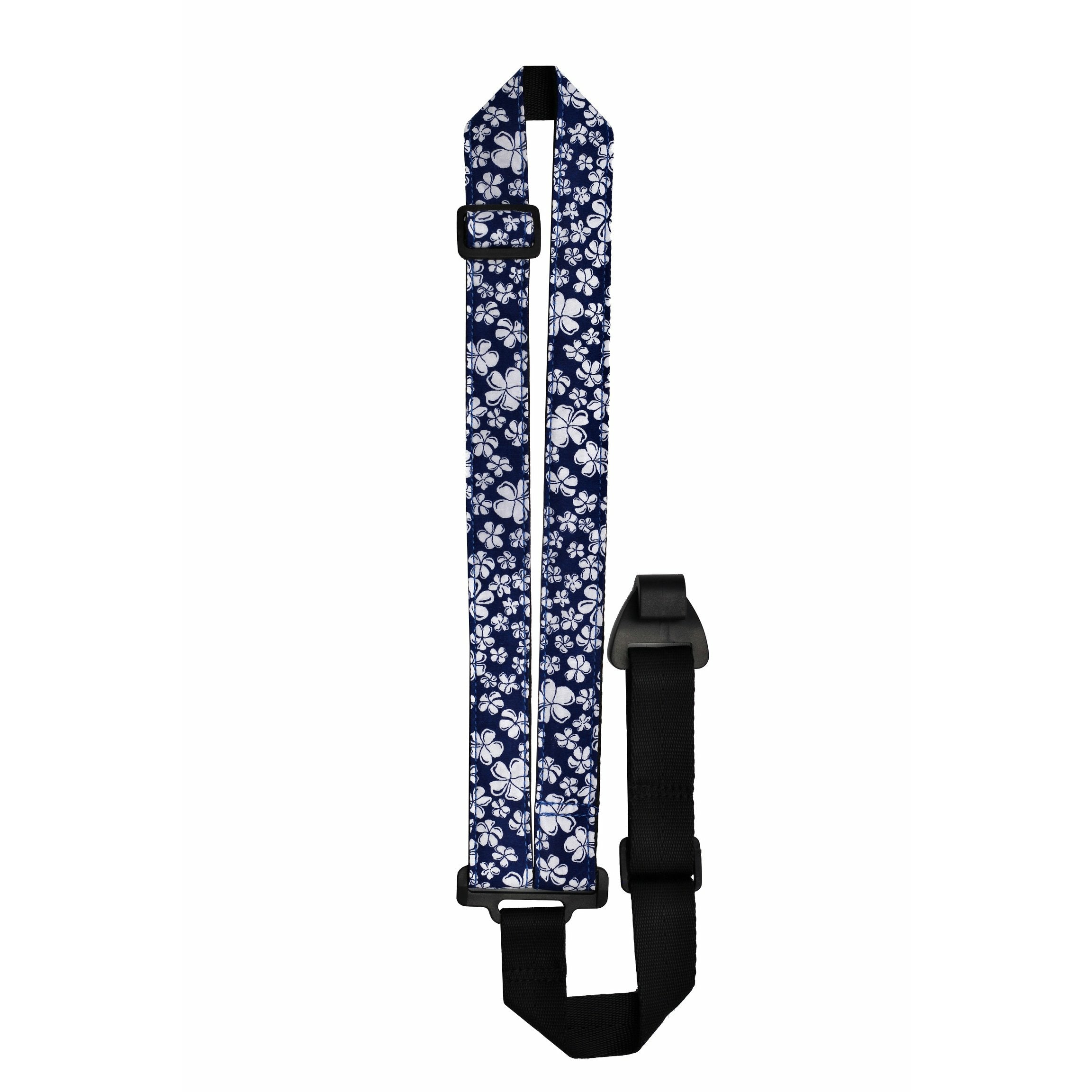 Sherrin's Threads Blue Hibiscus Ukulele Neck Strap
