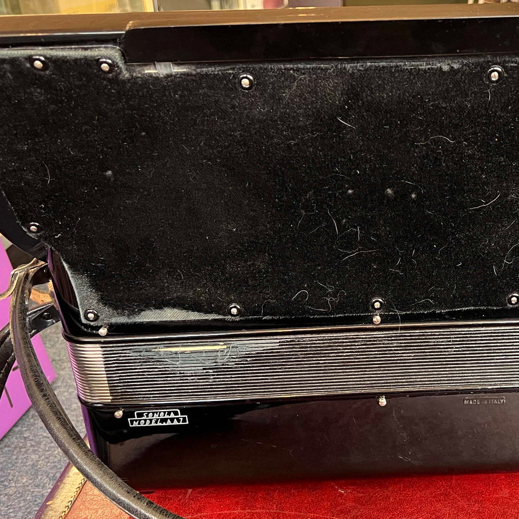 Sonola 120 Bass Piano Accordion AA7 LMMH w/case Italy 1950s Black (used)