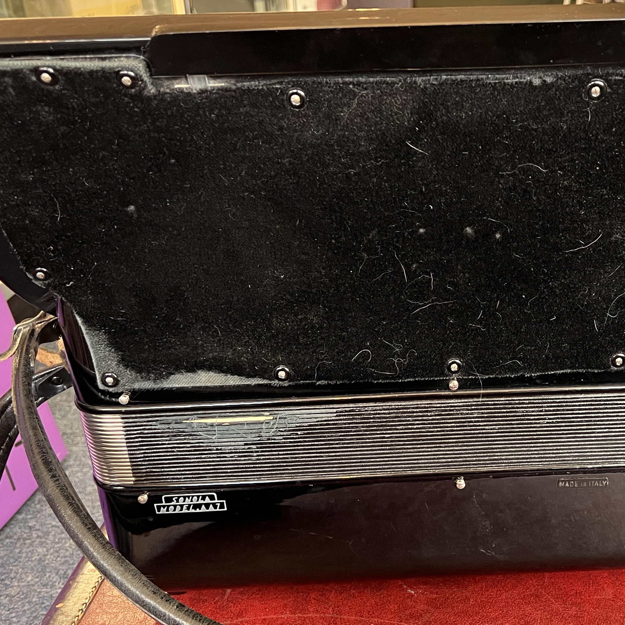 Sonola 120 Bass Piano Accordion AA7 LMMH w/case Italy 1950s Black (used)