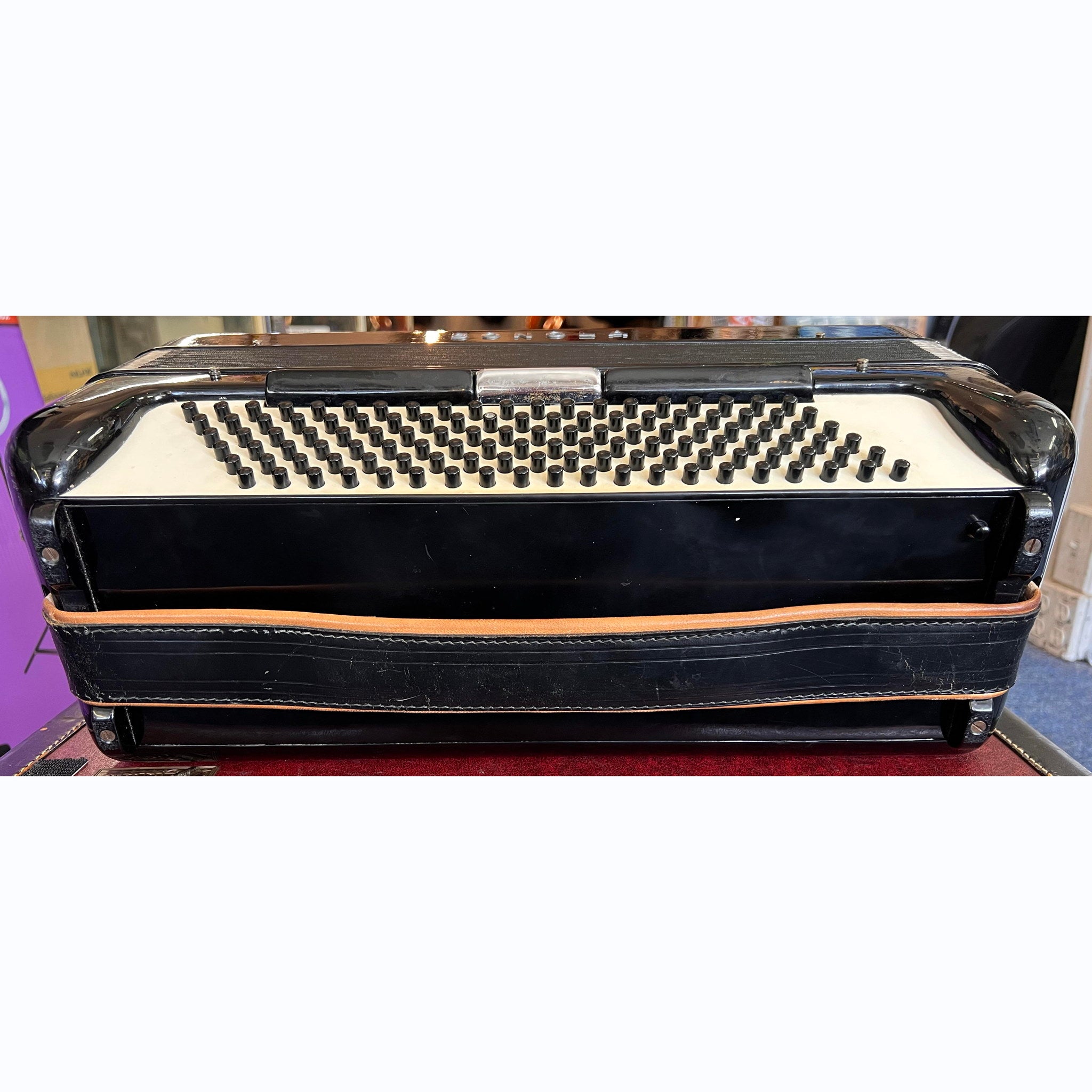 Sonola 120 Bass Piano Accordion AA7 LMMH w/case Italy 1950s Black (used)