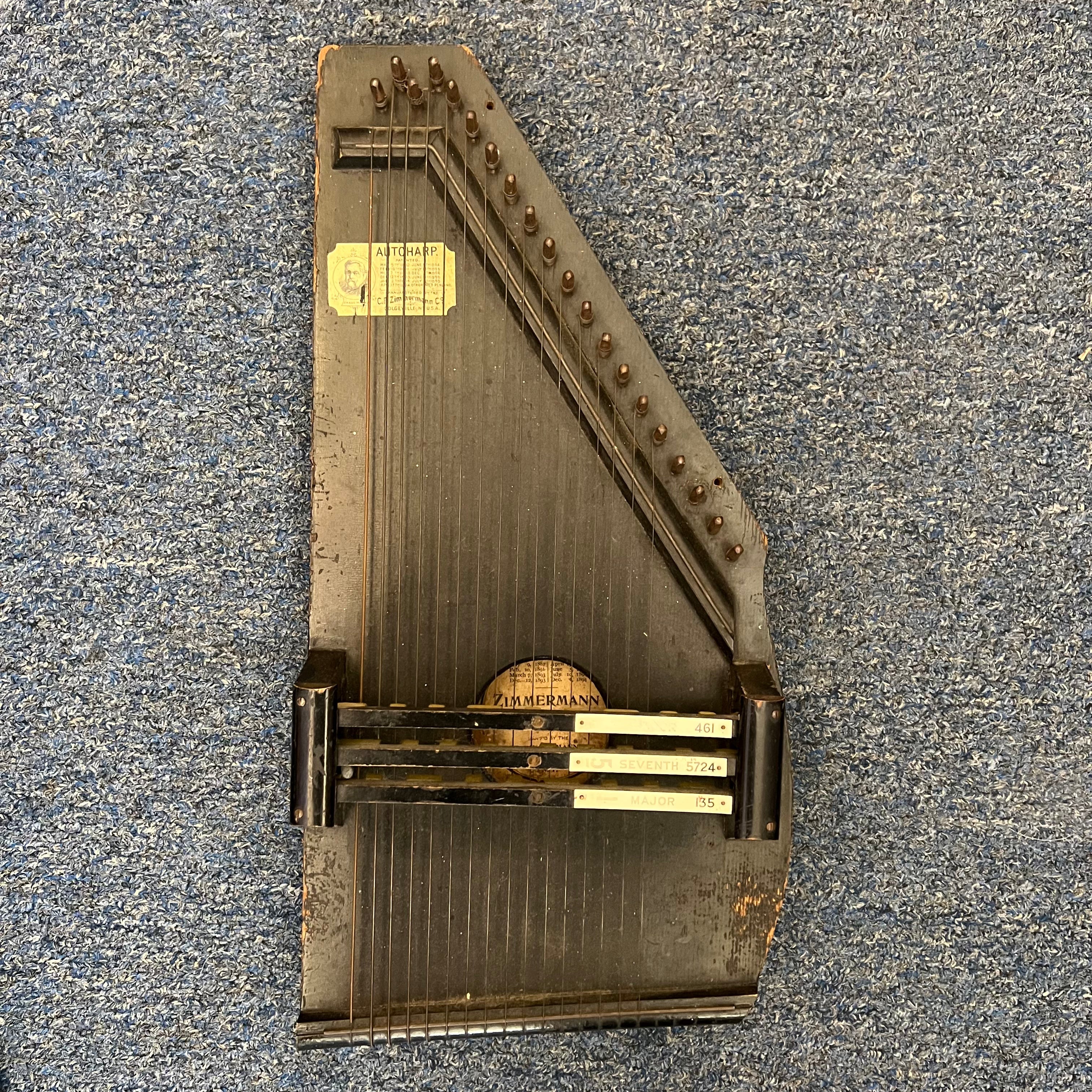 Zimmermann 3 Chord Autoharp Antique