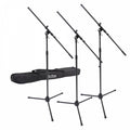 On Stage Stand 3 Euroboom Mic Stands w/ Bag 3-Pack