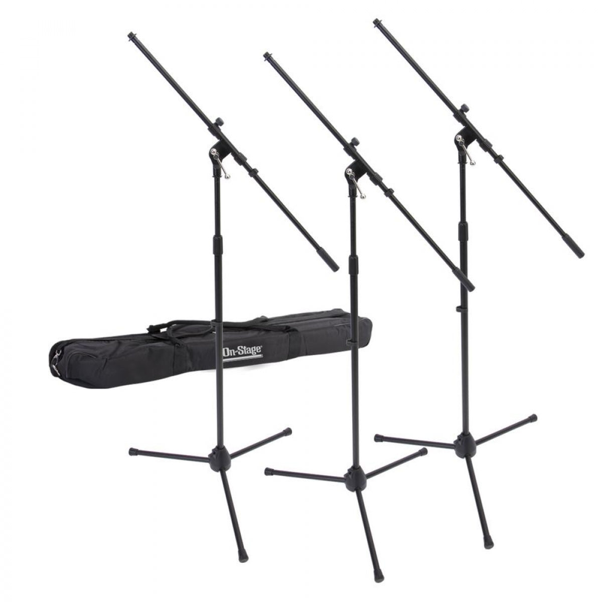 On Stage Stand 3 Euroboom Mic Stands w/ Bag 3-Pack