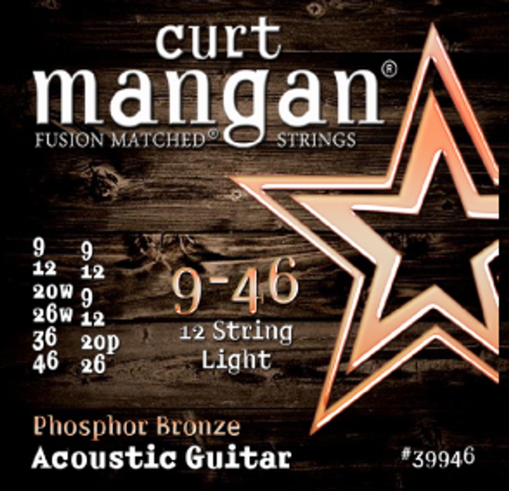 Curt Mangan Phosphor Bronze 12 String Light 9-46 Acoustic Guitar Strings
