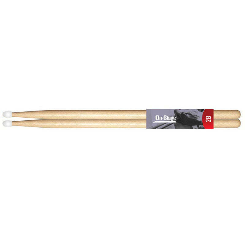 On Stage Hickory Drum Sticks (2B Nylon Tip) Pair