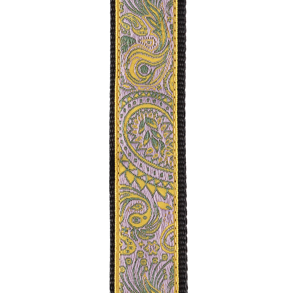 D'Addario Jacquard Ukulele Straps, Paisley Yellow/Purple
