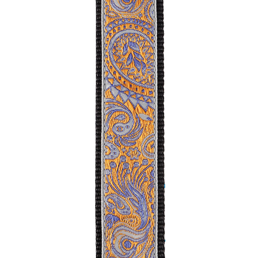 D'Addario Jacquard Ukulele Straps, Paisley Grey/Orange