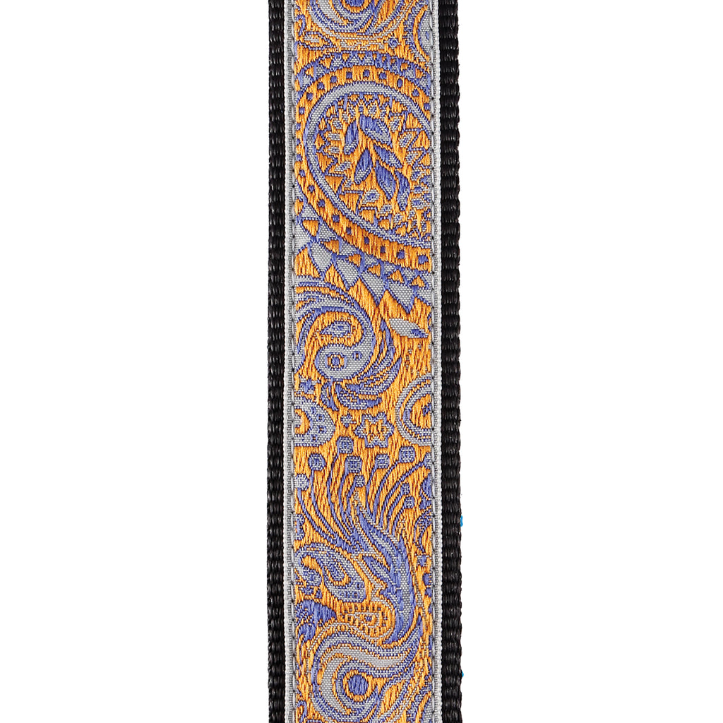 D'Addario Jacquard Ukulele Straps, Paisley Grey/Orange