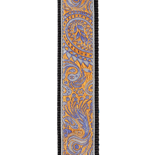 D'Addario Jacquard Ukulele Straps, Paisley Grey/Orange