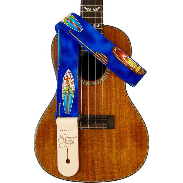 Sherrin's Threads 1.5" Uke strap Blue Surfboard