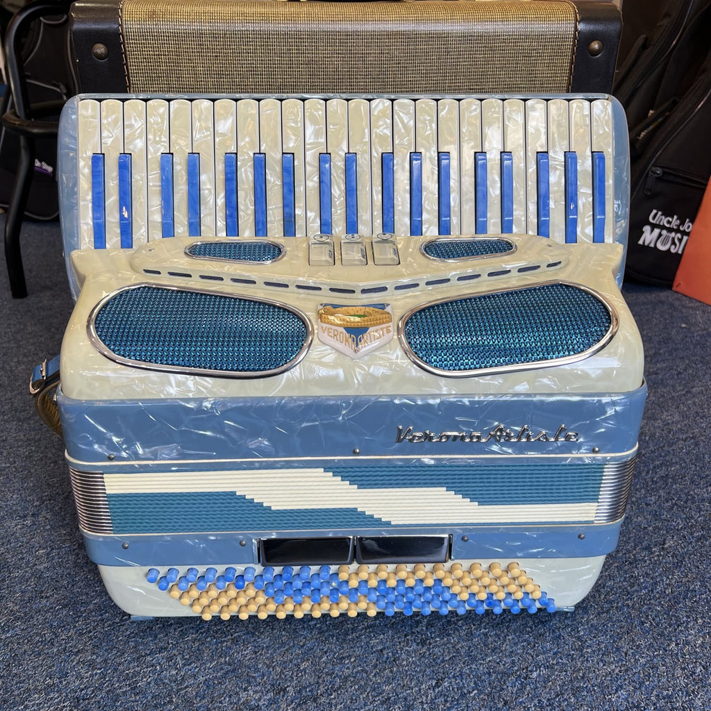 Verona Artiste Piano Accordion 120 Bass Blue Italy 1950s