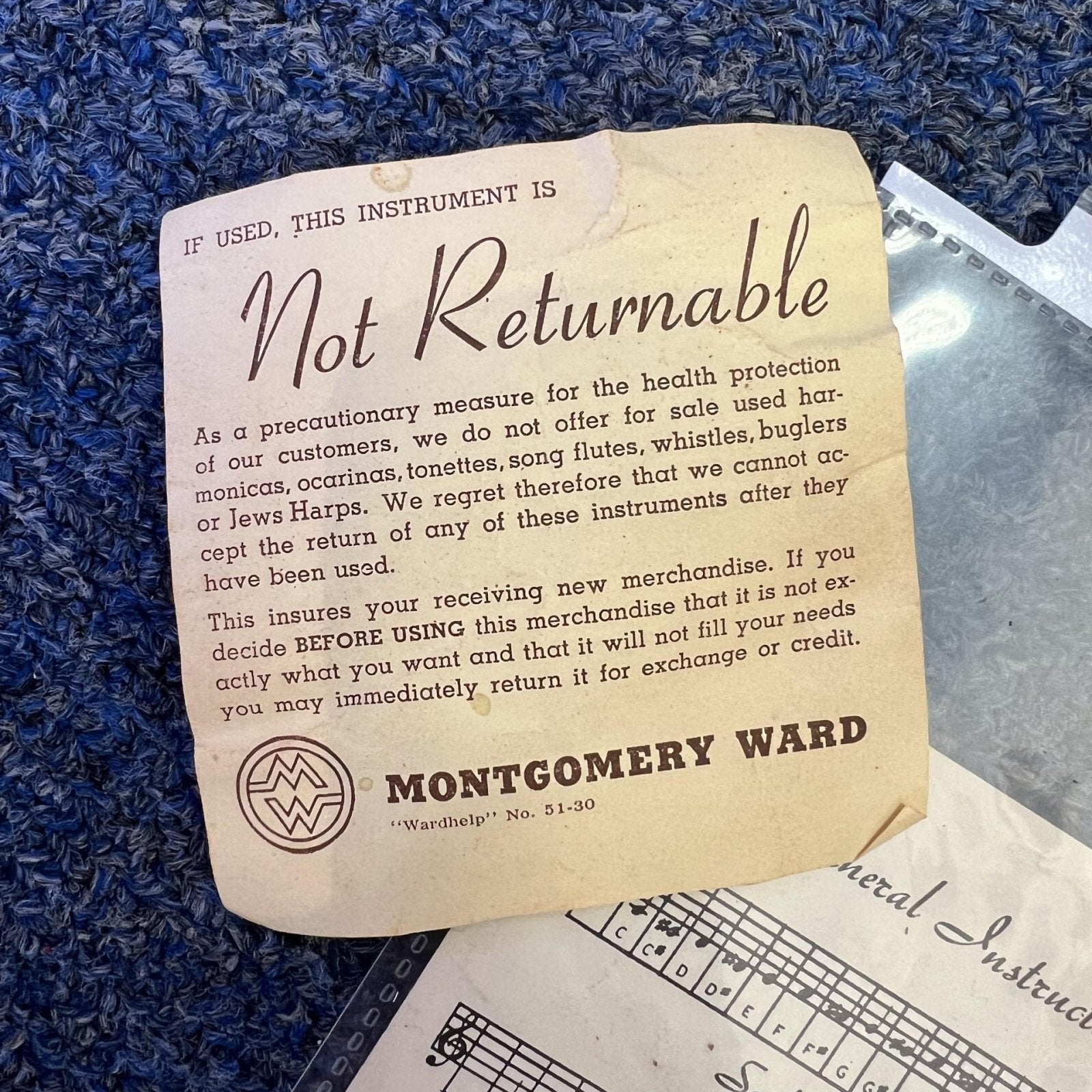 Vintage Ocarinas with instructions Montgomery Ward