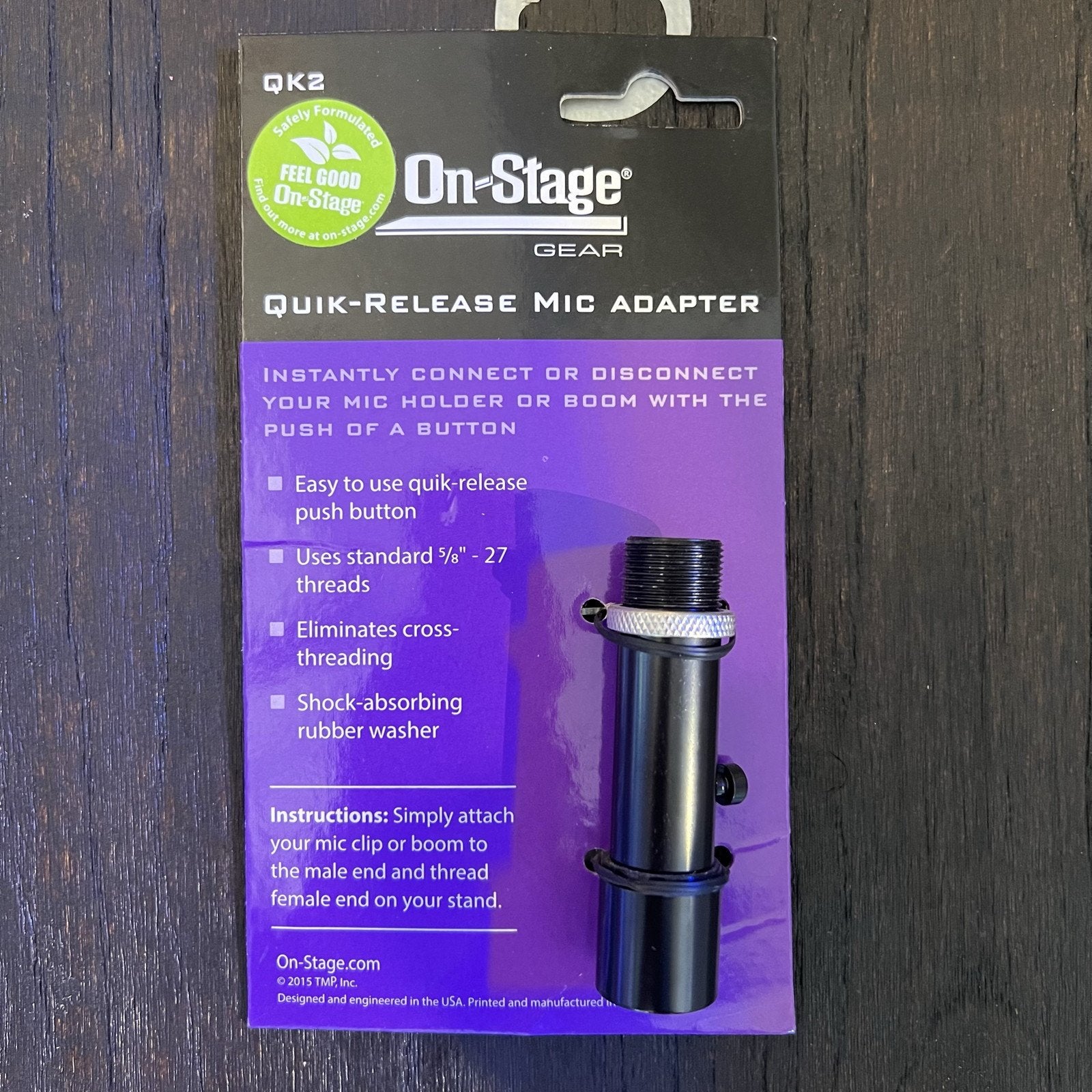 On-Stage Quik-Release Mic Adapter Black