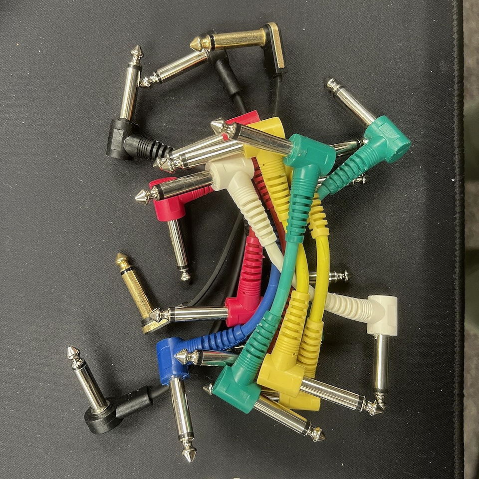 3" Assorted colors Audio Patch Cables 1/4" end for guitar effects 13-pack