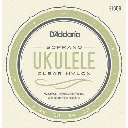 D'Addario Soprano Ukulele Clear Nylon Set