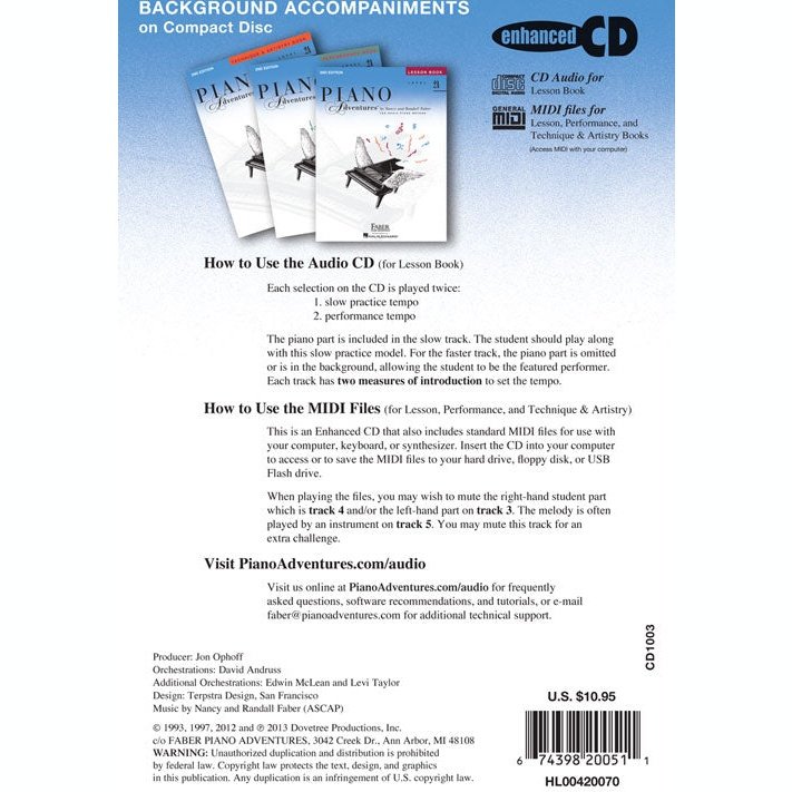 Faber Piano Adventures Level 2A - Lesson Book Enhanced CD - 2nd Edition