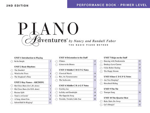 Faber Piano Adventures Primer Level - Performance Book - 2nd Edition