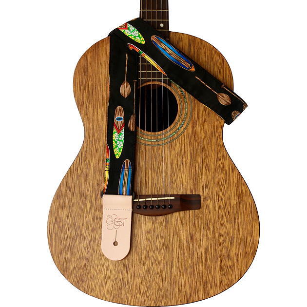 Sherrin's Threads 2" Guitar Strap Black Surfboard